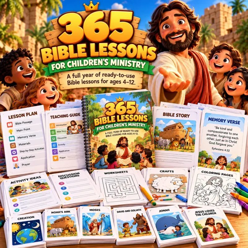 365 Bible Lessons for Children's Ministry — a full year of ready-to-use Bible lessons for ages 4–12